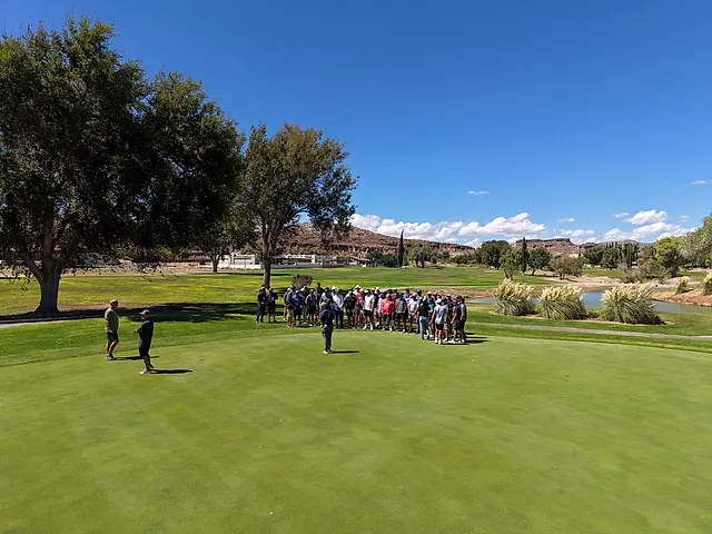 Golfers and partners on the course at the King of the Desert Classic.