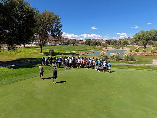 Golfers and partners on the course at the King of the Desert Classic.