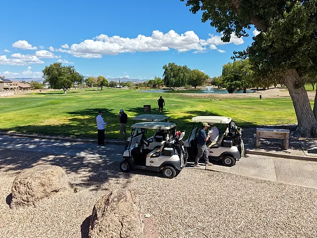 Golfers and partners on the course at the King of the Desert Classic.
