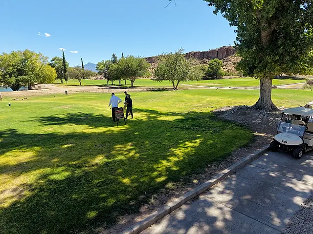 Golfers and partners on the course at the King of the Desert Classic.