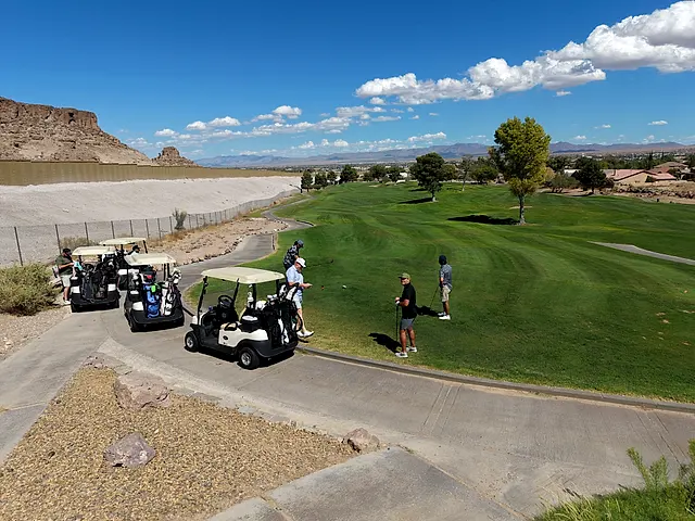 Golfers and partners on the course at the King of the Desert Classic.