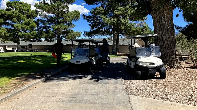 Golfers and partners on the course at the King of the Desert Classic.