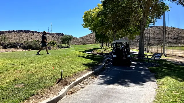 Golfers and partners on the course at the King of the Desert Classic.