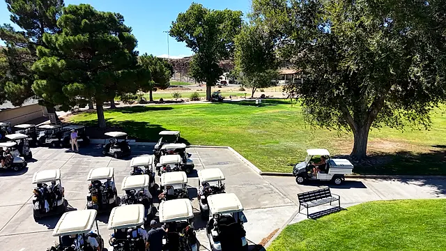 Golfers and partners on the course at the King of the Desert Classic.