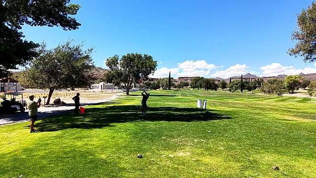 Golfers and partners on the course at the King of the Desert Classic.