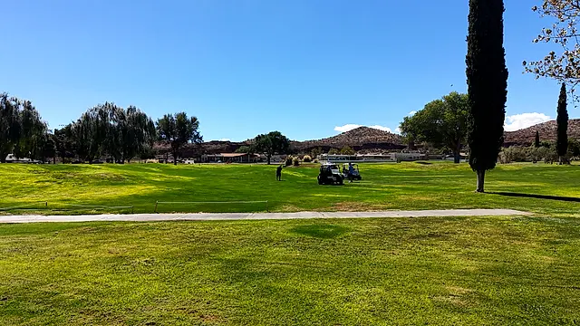 Golfers and partners on the course at the King of the Desert Classic.