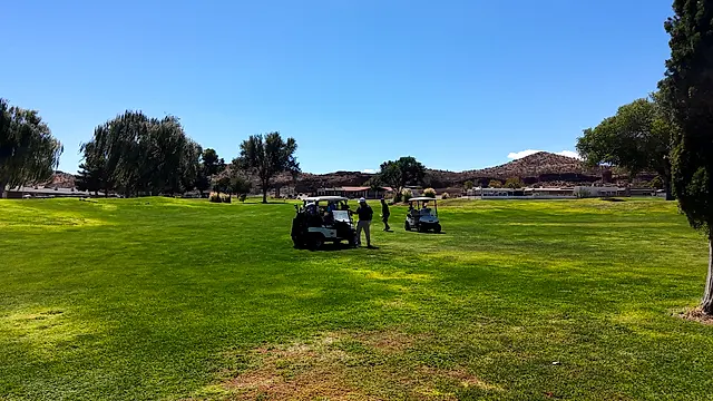 Golfers and partners on the course at the King of the Desert Classic.