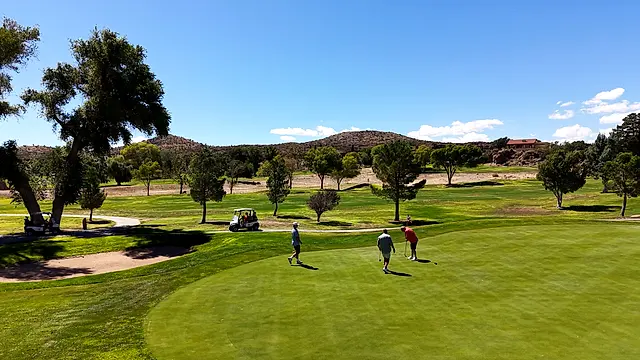 Golfers and partners on the course at the King of the Desert Classic.