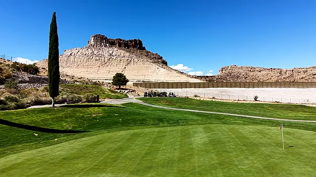 Golfers and partners on the course at the King of the Desert Classic.